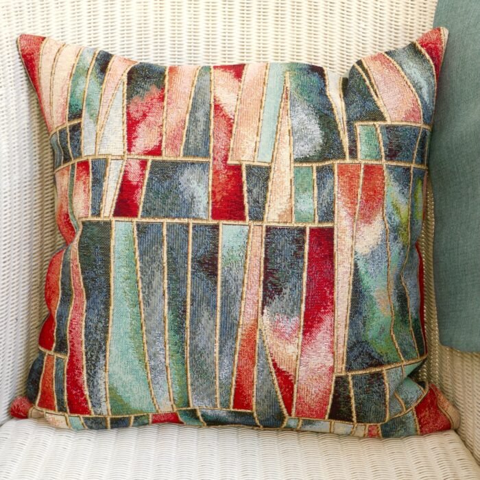 Tapestry Cushion: Shards design / Duck Egg reverse