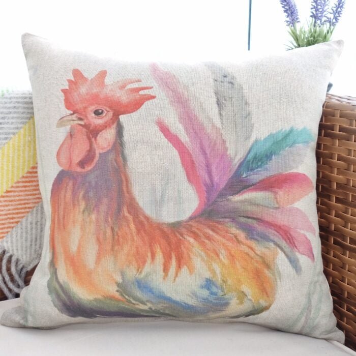 Decorative Cushion 43cm: Cockerel Throw Pillow