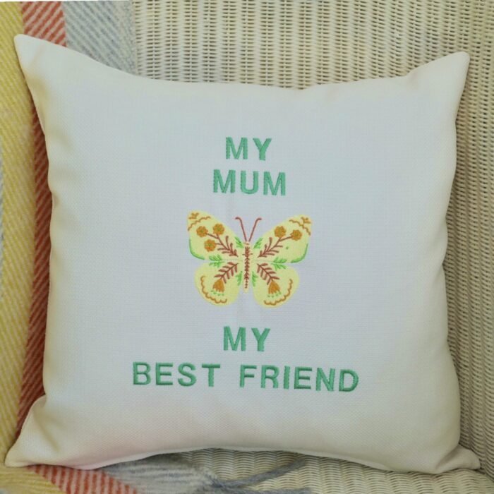 My Mum Embroidered Cushion 40cm: Decorative Throw Pillow