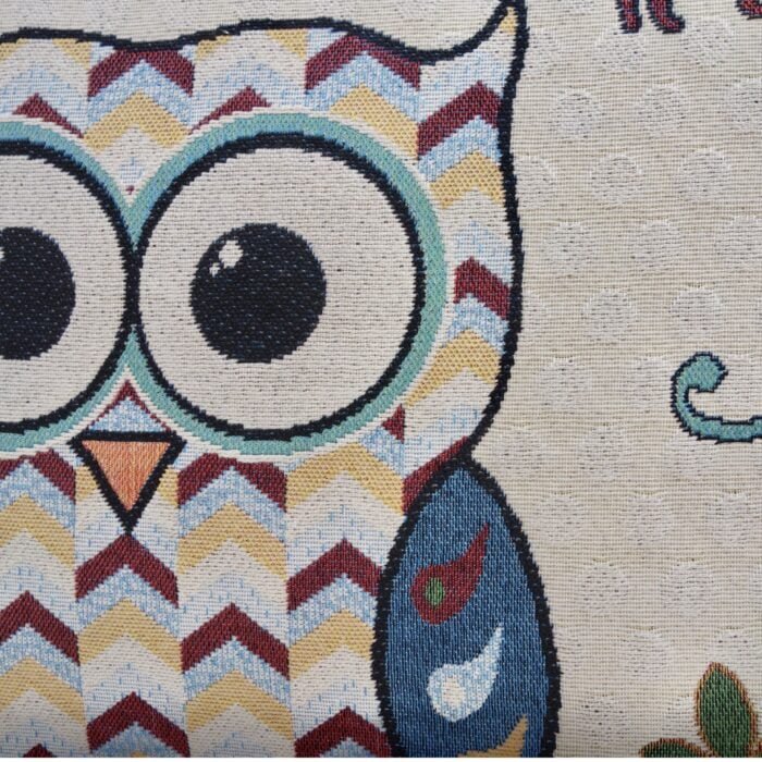 Tapestry Cushion 46cm: Look Owl Throw Pillow - Image 3
