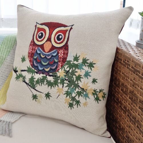 Tapestry Cushion 46cm: Owl Throw Pillow