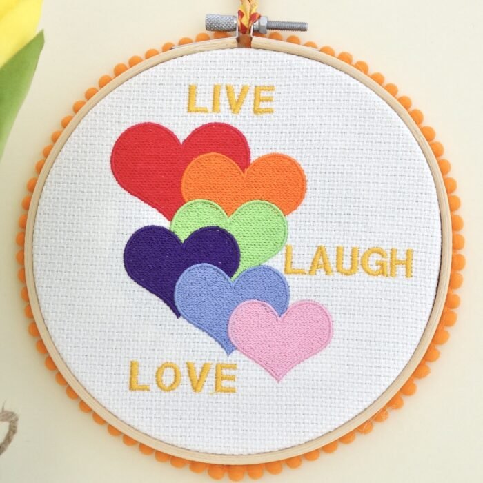 Embroidery Hoop Art 15cm: Live Laugh Love - Image 2