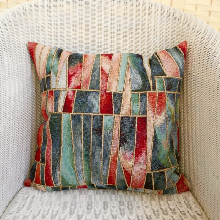 Tapestry Cushion: Shards design / Duck Egg reverse - Image 2