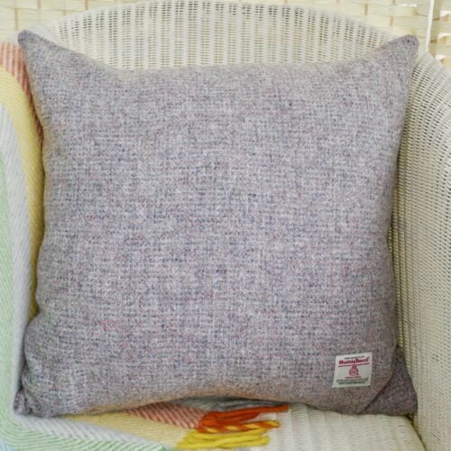 Harris Tweed Cushion 48cm: Grey Mix double sided