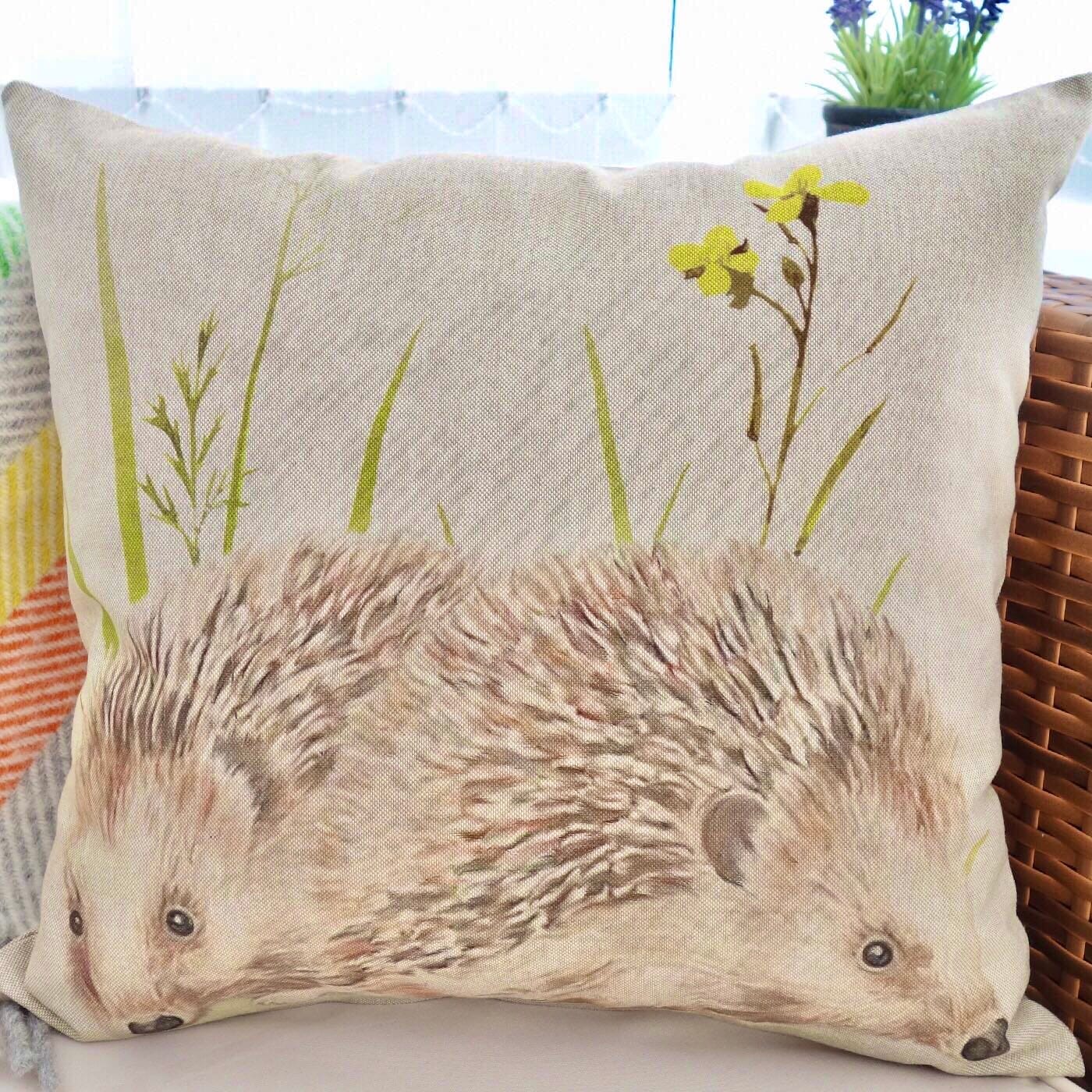 Scatter Cushion / Throw Pillow 43cm: Hedgehogs
