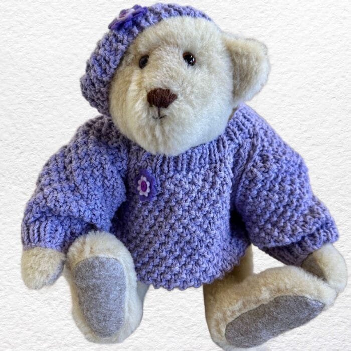 Collectable Artist Bear - Rose: 35cm in Cream Helmbold Wool - Image 8