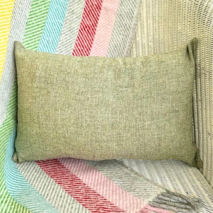 Appliqué Tweed Cushion, 46x30cm Sage with Dog - Image 4