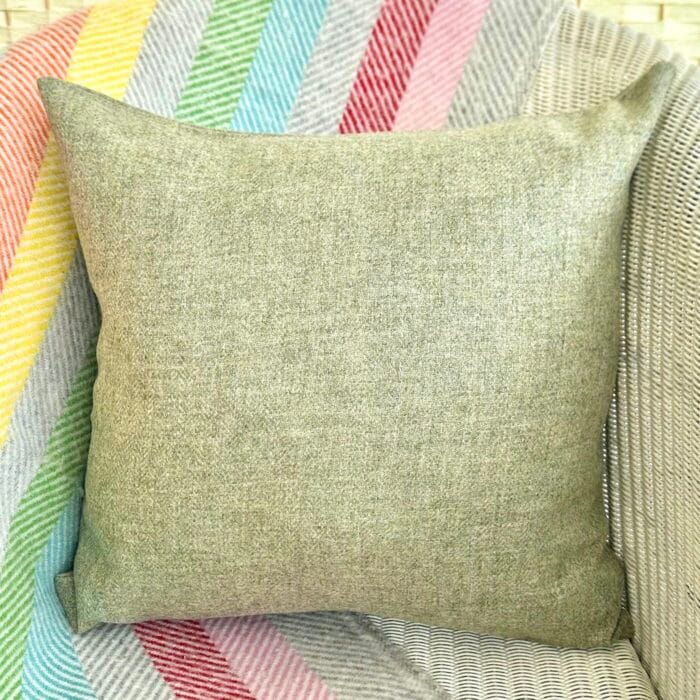 Wool Tweed Cushion, 46cm Sage - Image 4