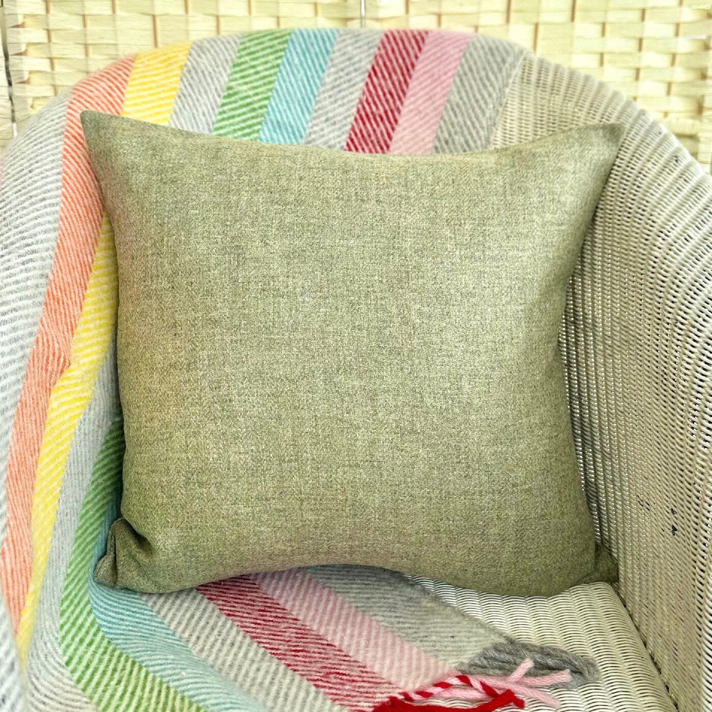 Handmade Tweed Cushion, Sage 46x46cm