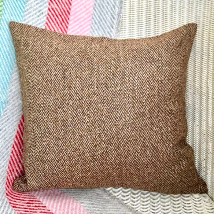 Appliqué Tweed Cushion, 33cm Brown with Stag - Image 5