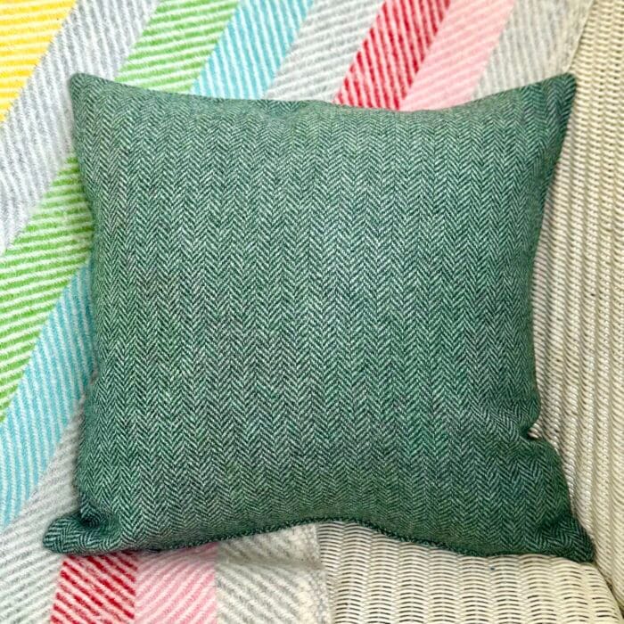 Appliqué Tweed Cushion, 33cm Marsh Green with Stag - Image 4
