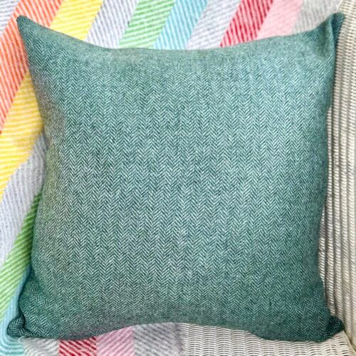 Wool Tweed Cushion, 46cm Marsh Green