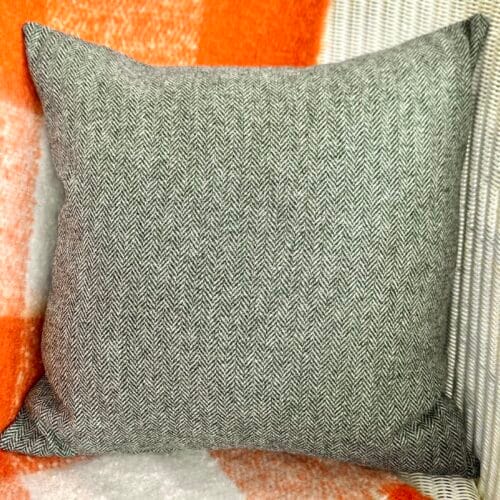 Wool Tweed Cushion, 46cm Rock Grey