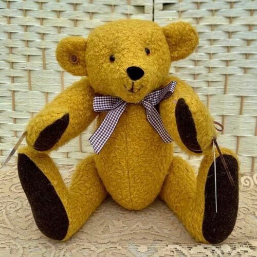 Thomas: 50cm Artist Bear in Gold Felt backed Boucle