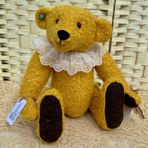 Tabitha: 40cm Artist Bear in Gold Felt backed Boucle
