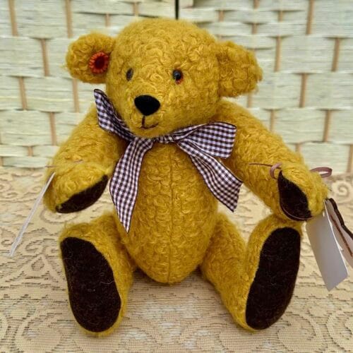 Tommy: 32cm Artist Bear in Gold Felt backed Boucle