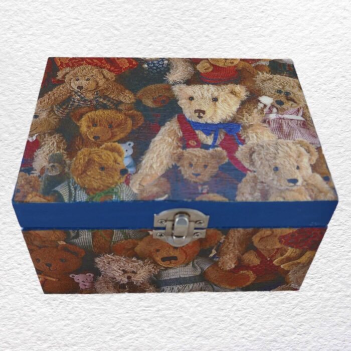 Decorated Wooden Trinket Box 16cm: Teddy Bears - Image 3
