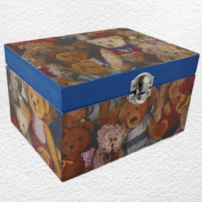 Decorated Wooden Trinket Box 16cm: Teddy Bears - Image 2