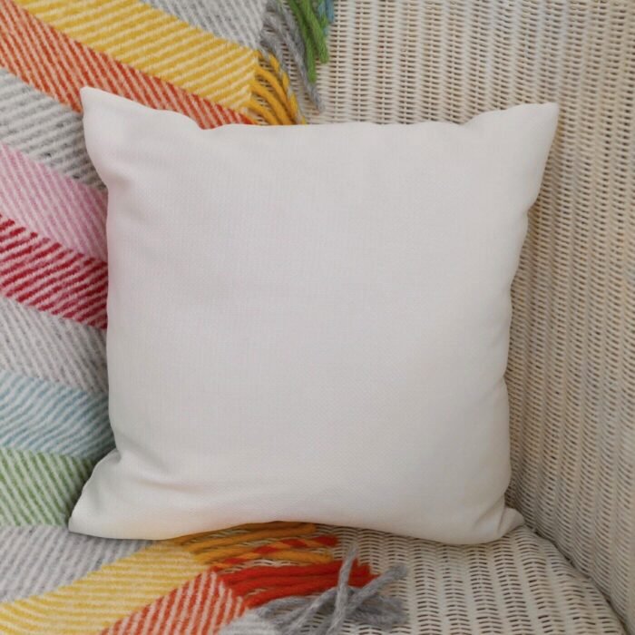 Cream Embroidered Cushion 33cm: You Are Beautiful (Blue) - Image 4