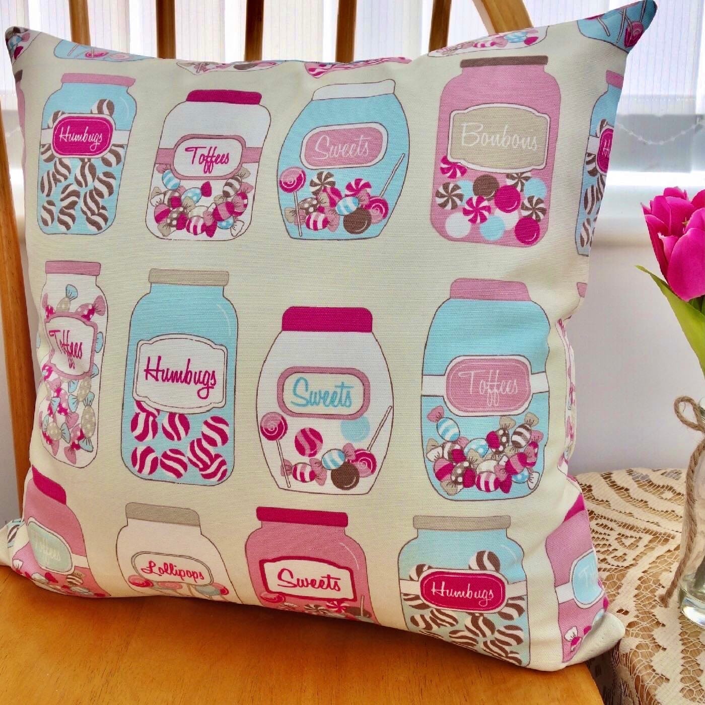 Scatter Cushion / Throw Pillow 43cm: Sweet Jars