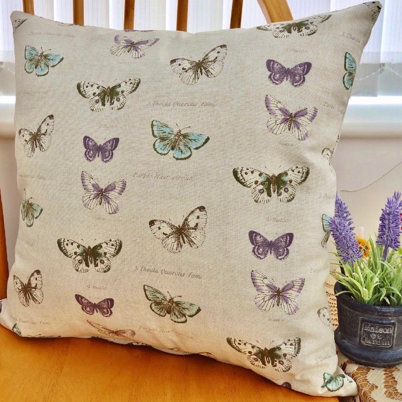 Scatter Cushion / Throw Pillow 43cm: Butterflies