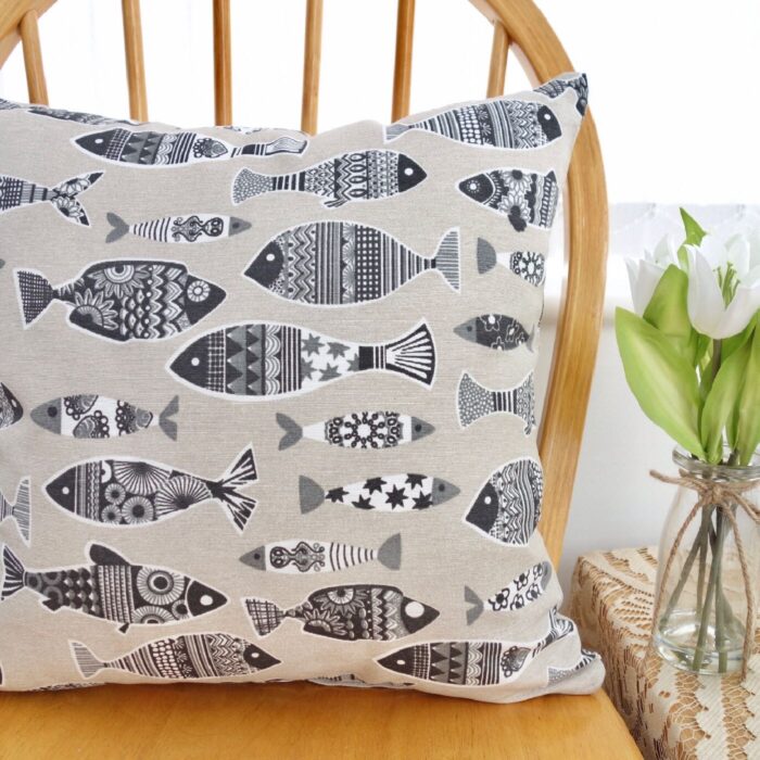 Fish: Sofa Pillow 17”(43cm) Square Decorative Feature Cushion - Image 3