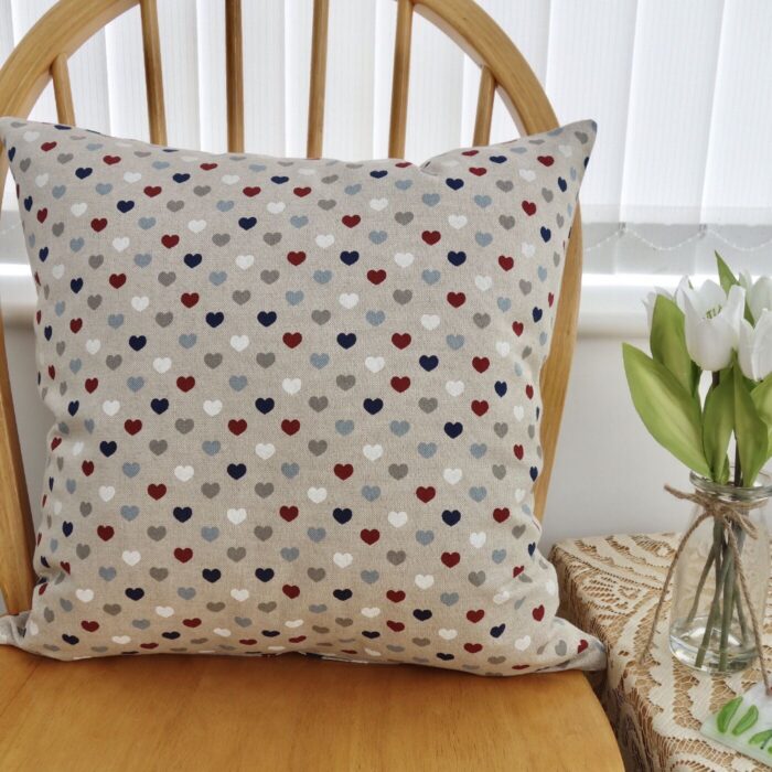 Hearts: Sofa Pillow 17”(43cm) Square Decorative Feature Cushion - Image 2