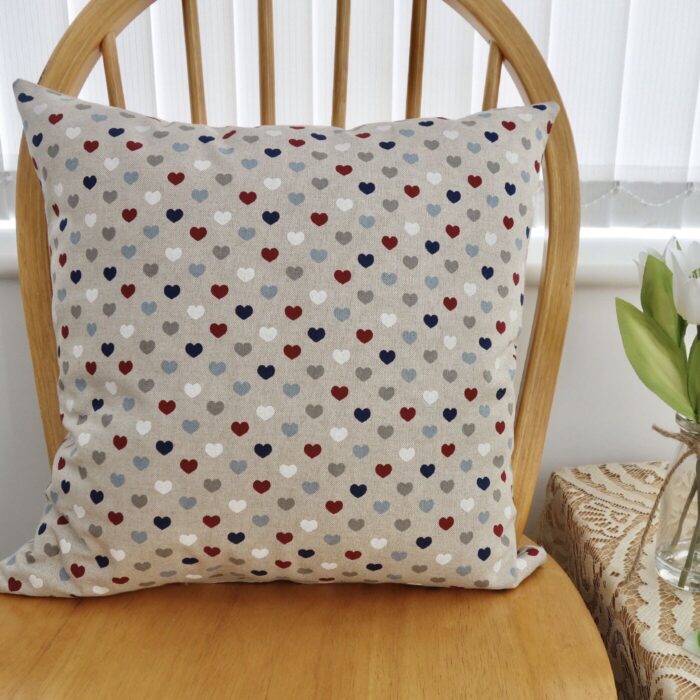 Hearts: Sofa Pillow 17”(43cm) Square Decorative Feature Cushion - Image 3