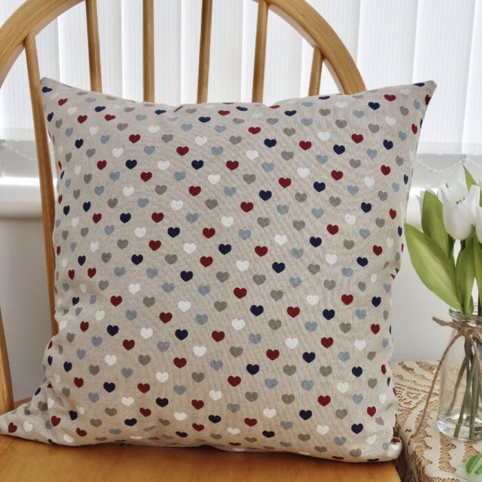 Hearts: Sofa Pillow 17”(43cm) Square Decorative Feature Cushion