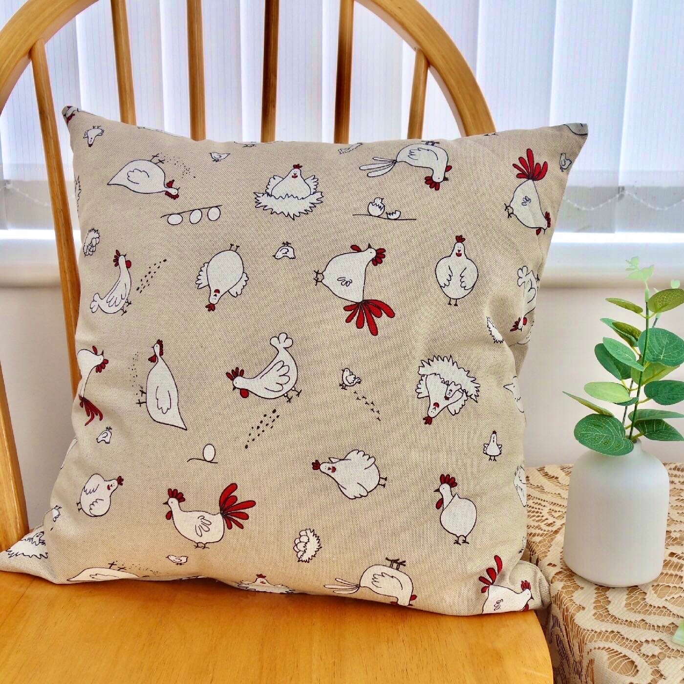 Scatter Cushion / Throw Pillow 43cm: Character Chickens
