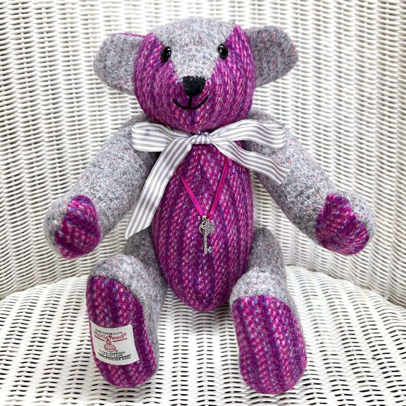 Harris Tweed Artist Bear: Finlay, Collectable Teddy Bear 33cm