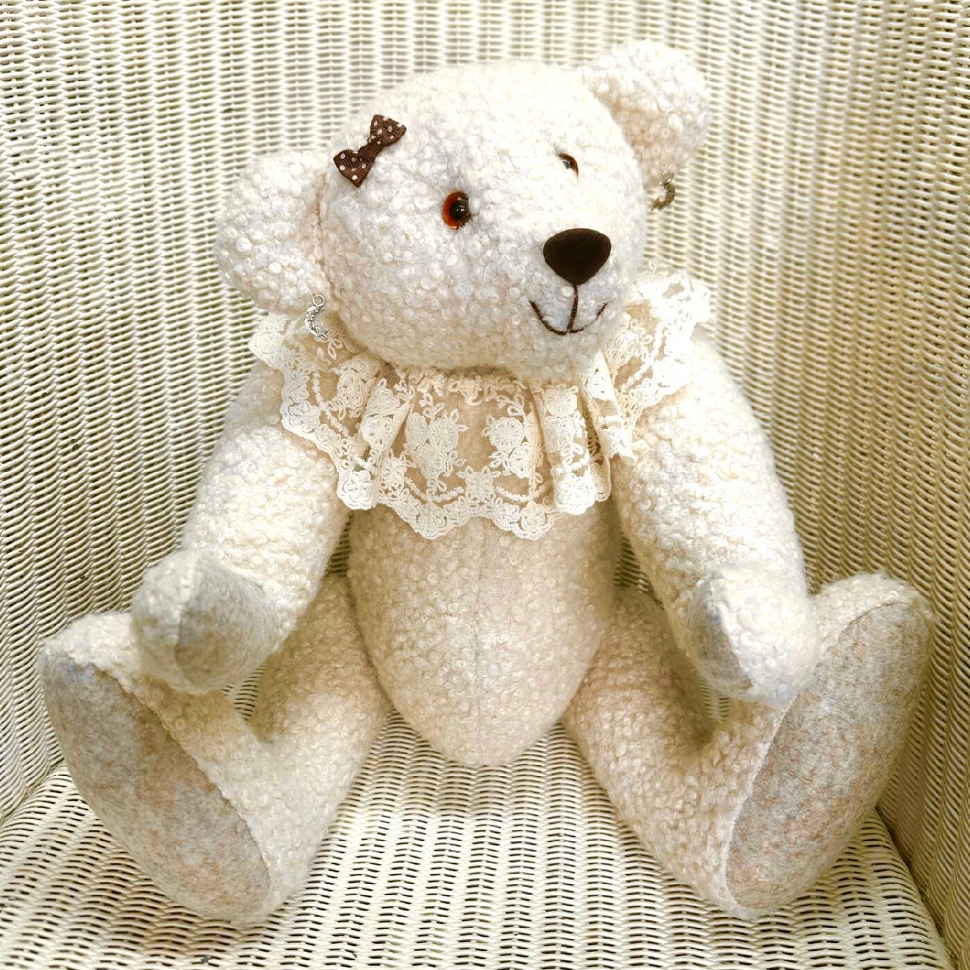 Agnes: Collectable Artist Bear, in Cream Boucle 50cm