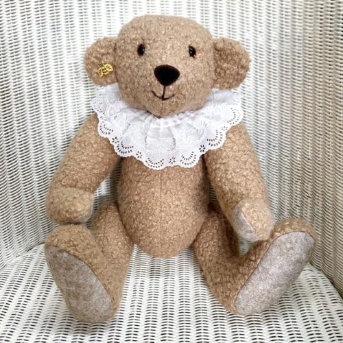 Ruby: Collectable Artist Bear 40cm, in Beige Boucle fabric