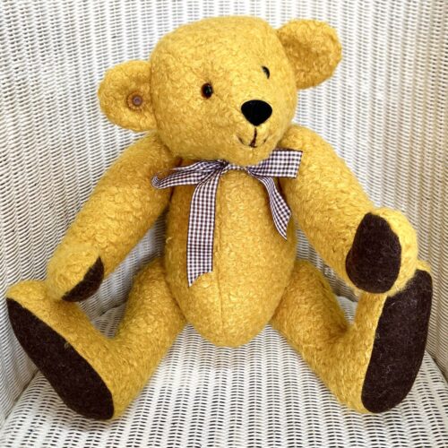 Thomas: Collectable Artist Bear 50cm, in Gold Boucle fabric