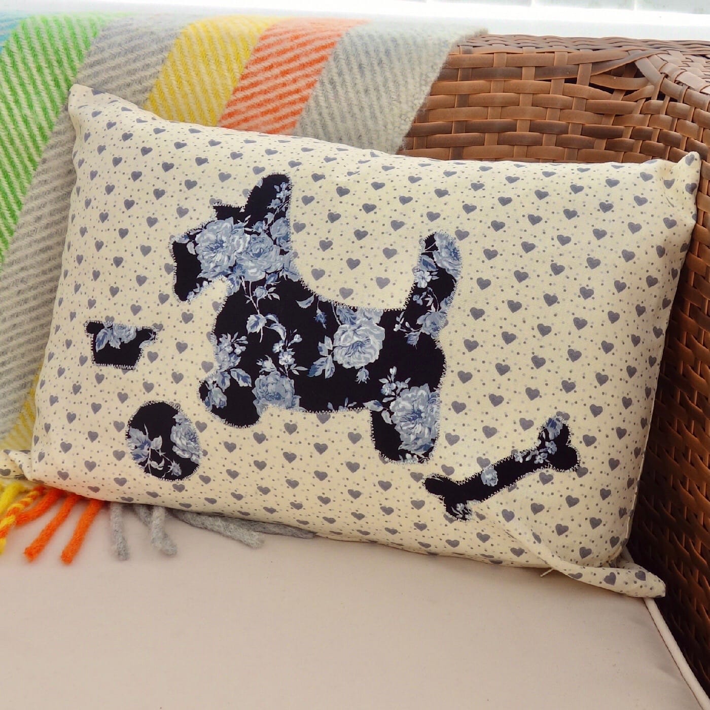 Moon & Stars: Appliqué Feature Scatter Cushion 46x30cm